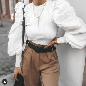 Zara Belted Pleated Pants